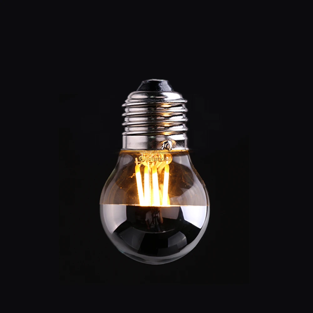 

G45 Globe LED Light Bulb Sliver Dripped 4W 2700K Mirror LED Filament Cob Bulb Decorative Dimmable Room Lamp E27 Home Decor Led