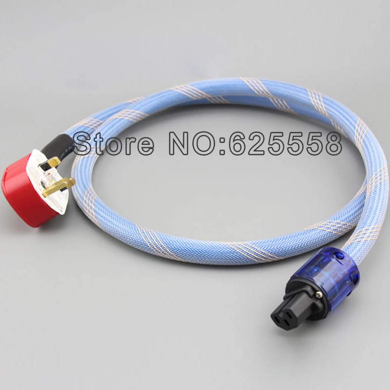 High Quality Silver Plated Uk Mains Power Cord Cable Hifi Power Cable Diy Audio & Video Cables