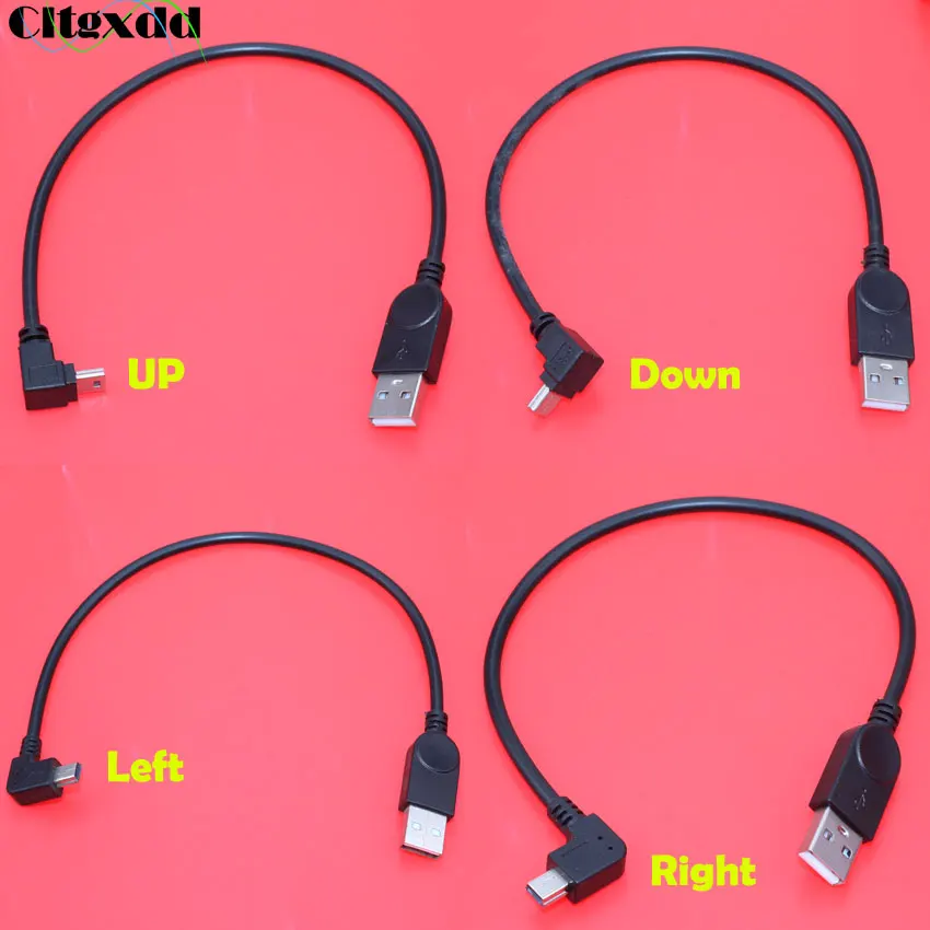Cltgxdd 1 шт. USB 2 0 папа мини B Тип 5Pin адаптер 90 градусов вверх/вниз/влево/вправо Угловой