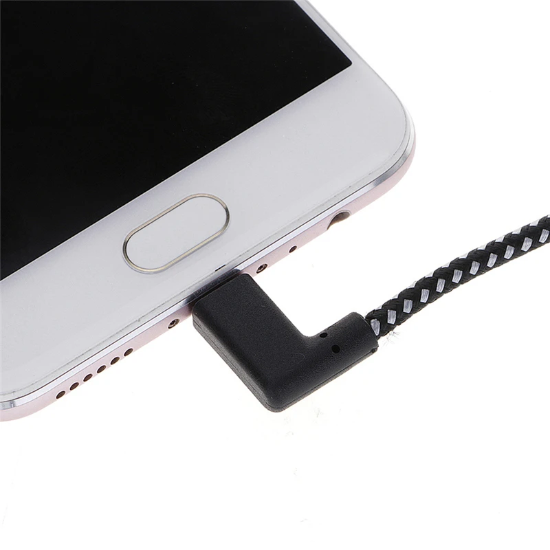 0 2/1/2 м L образный разъем USB Type c зарядный кабель угол 90 градусов нейлоновая оплетка