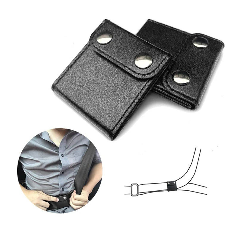 

Auto Seat Belt Regulator Anti-Le Neck Fixer Adjuster Equipment Car Seat Belt Locator-2 Pcs Black