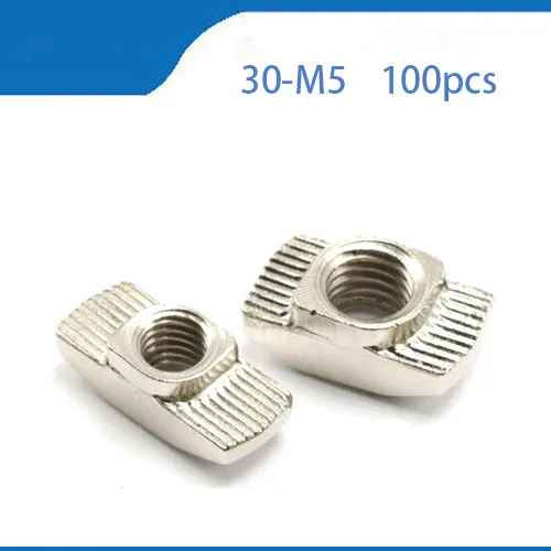 

t slot free shipping 100pcs hammer nut 30-M5 hammer nut M5 block t slot nuts for 3030 aluminum profile extrusion Slot 8mm