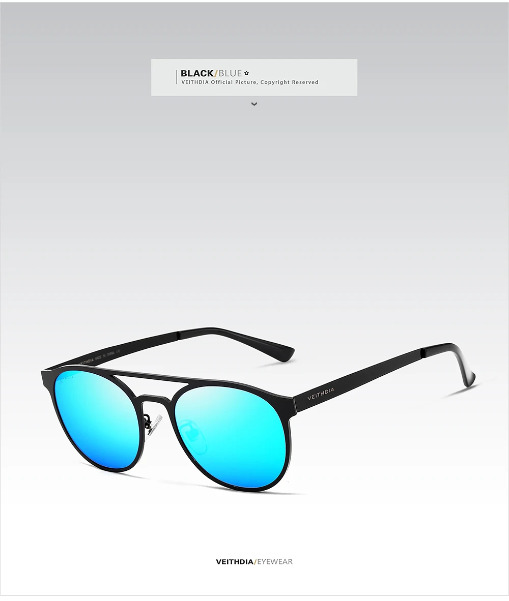 VEITHDIA, винтажные солнцезащитные очки, нержавеющая сталь, поляризационные, UV400, мужские круглые, аксессуары,, 3900