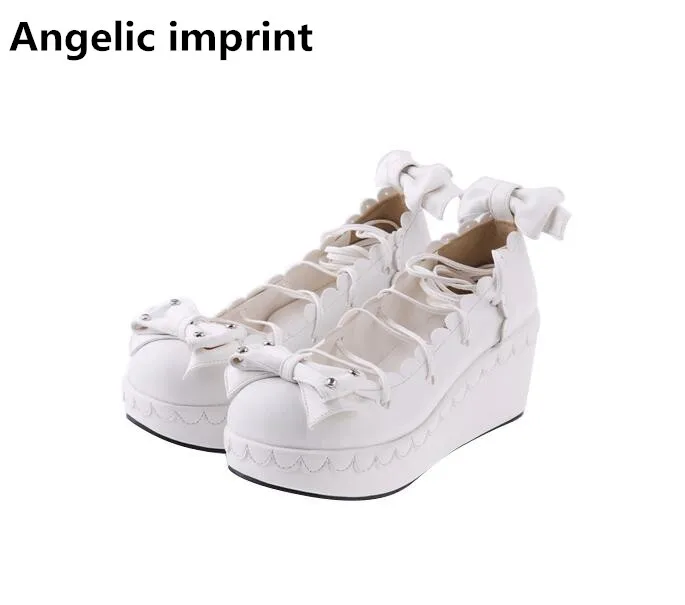 Lolita 33 rose 47 Chaussures De Princesse Coins Partie Femme Mori Robe Fille Empreinte Hauts Femmes blue blanc Noir Cosplay Talons Pl Bowtie Angélique Pompes Dame qIwUgAc
