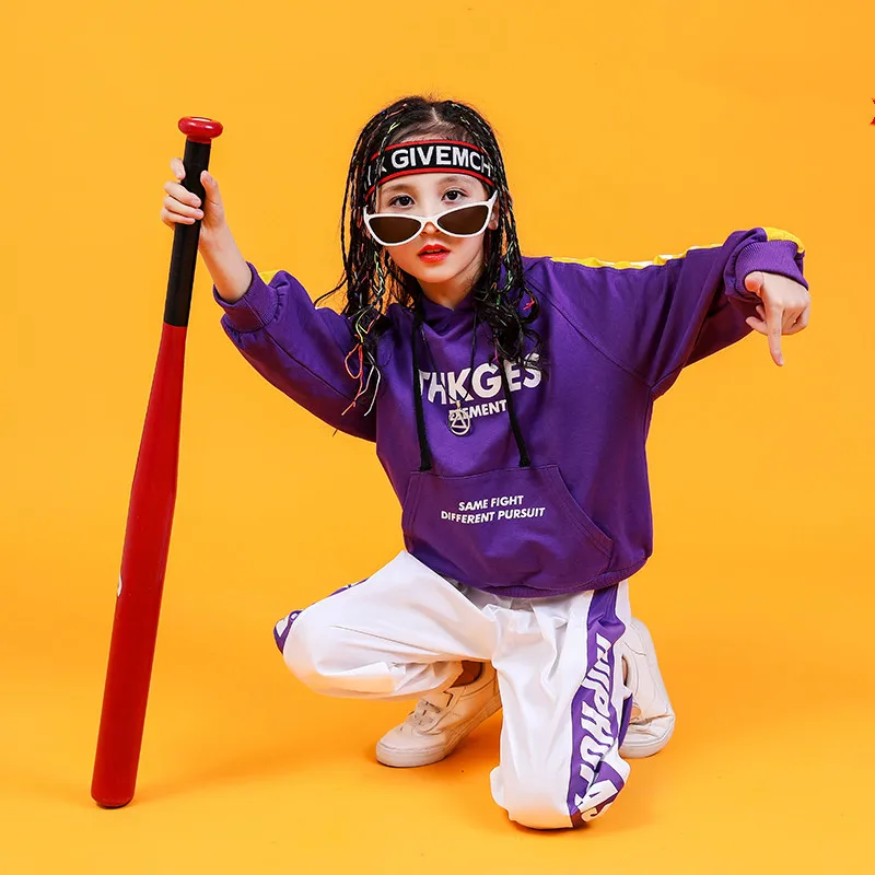 Kids Letter Hoodie Tops cotton children sport suits Dance Costumes for Girls Teenage Girl Hip Hop Clothing 10 12 14 16 18 Years (9)