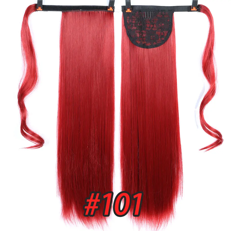 Длинные Postiche шиньон-хвост наращивание волос клип в наращивание волос натуральный афро прямой шнурок конский хвост Синтетический - Цвет: 0020-101