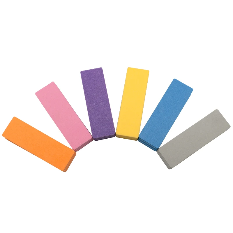 12 шт. смешивания Цвет мини Пилочки для ногтей буфера 100/180 моющийся пилочку профессиональная ногтей буфера губка наждачная бумага