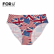 FORUDESIGNS/женские плавки бикини s, Шорты для плавания, купальники с принтом британского флага, раздельные бразильские трусики, женские стринги, купальник