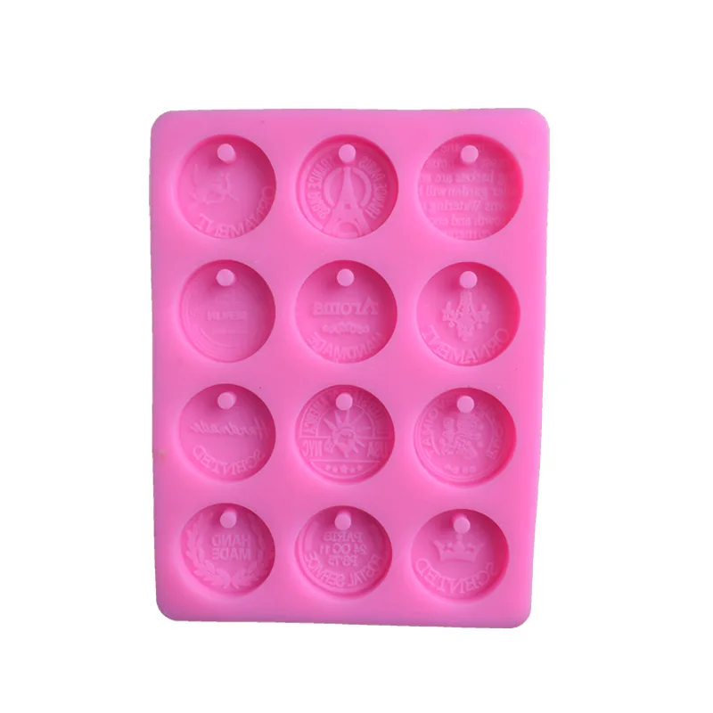 Aomily 12 Styles Coins with Holes Shaped Chocolate Cake Fondant Mold Decorating DIY Mold Mousse Sugar Craft Pastry Baking Tool