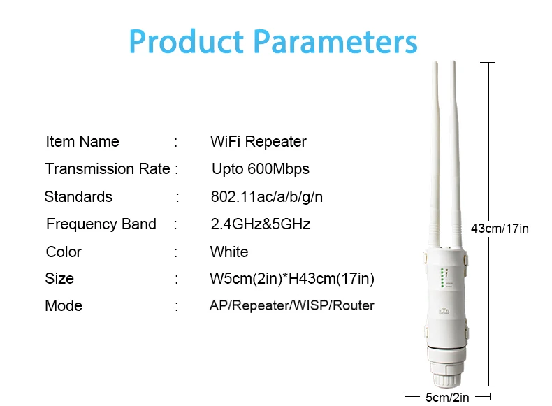 Imice Открытый wifi роутер AC600M Wi-Fi ретранслятор 2.4 г+ 5 г Беспроводной Wi-Fi усилитель Extender Водонепроницаемый маршрутизатор с 5dbi антенны