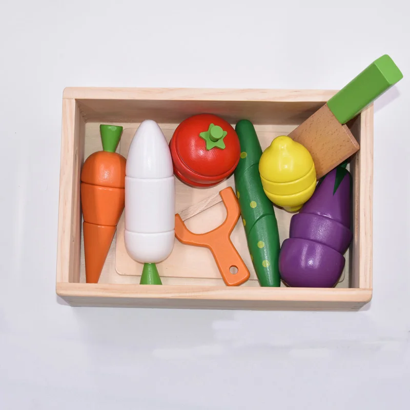 Nuevo de alta calidad niños de Madera Juguetes de cocina juguetes educativos corte juguetes para niños bebé vegetal de la fruta de la cocina juguete