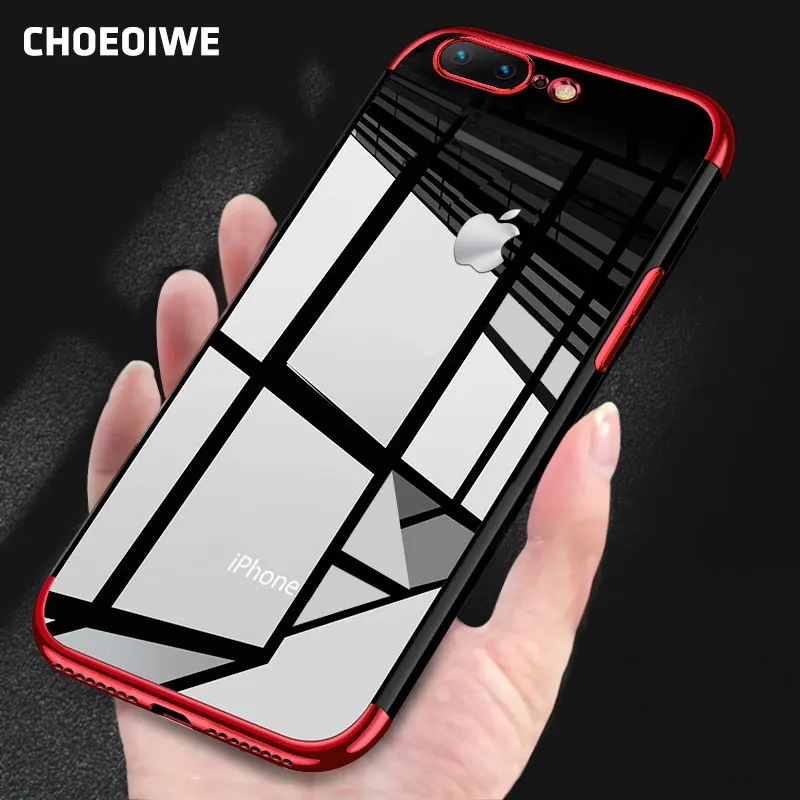 CHOEOIWE чехлы для iPhone 8 7 6 6S Plus 5 5S SE покрытие мягкий чехол X силиконовый прозрачный