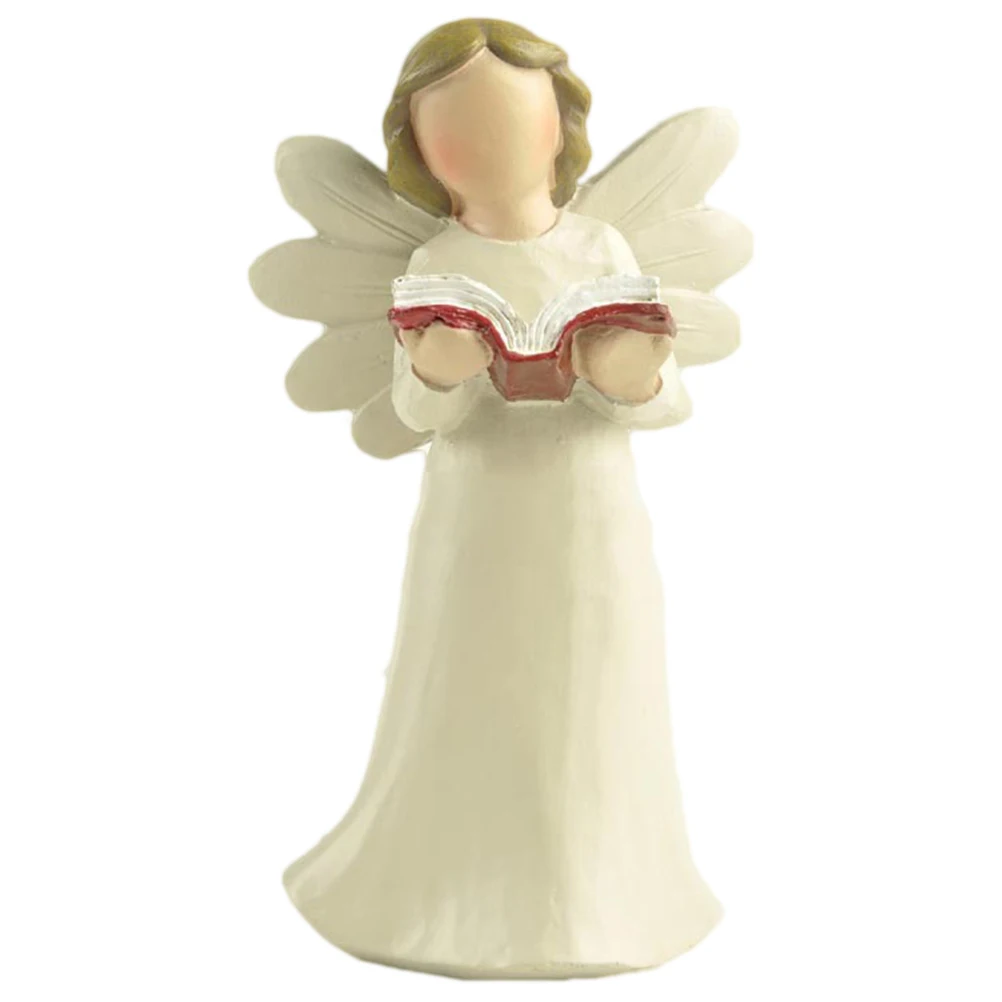 

1pc Ornament Reading a Book Angel Artistic Resin Angel Figurine Decoration Miniature Craft Figurine for Home Office Decor