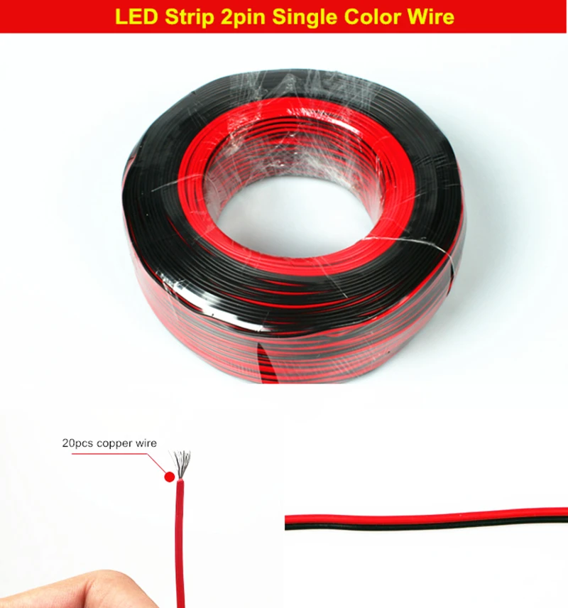 ASMTLED Free shipping 2pin 4pin 5pin Extend Wire 5050 3528 2835 LED Strip Connector RGBW RGB