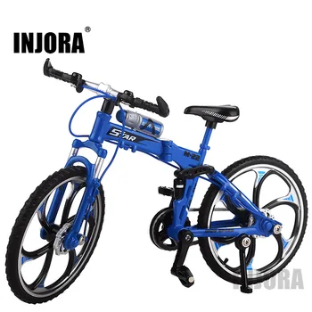 

INJORA Metal Mountain Bike Foldable Bicycle Model Toys for 1/10 RC Crawler Axial SCX10 Traxxas TRX4 D90 RC Car Decoration
