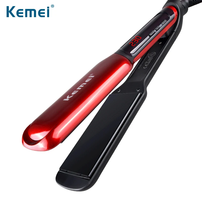 

Kemei LCD Display Flat Iron Digital Temperature Control Straightening Irons Ceramic Hair Straightener 120-230 Degree Ajustable