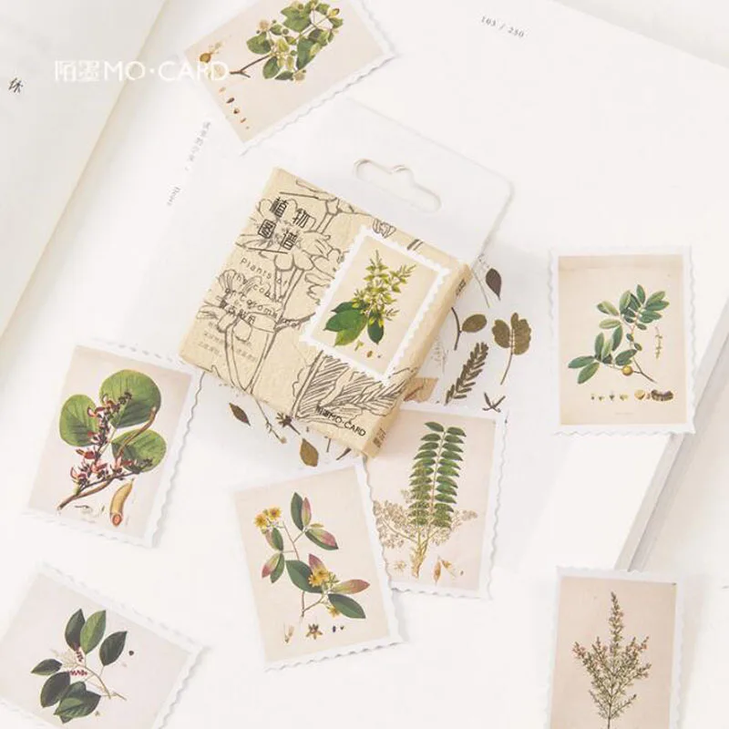 Cute Stickers Plant Atlas Shaped Seal Stickers Decorative Diary Albums Scrapbook Stickers Children Stationery Christmas