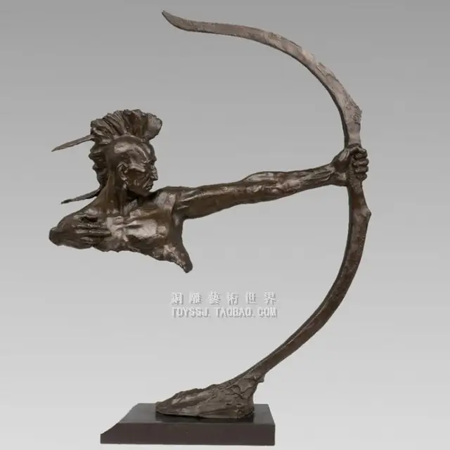  US $624.32 Dances with wolves Sioux Indians archery copper sculpture abstract bronze handicrafts