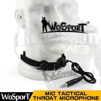 

WoSporT Tactical Throat Microphone Headset PTT Portable Radio Mic Neckband for Hunting Helmet Communication