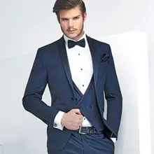 Модный формальный прилегающий пиджак на одной пуговице, 3 предмета(куртка+ штаны+ галстук-бабочка+ жилет), популярная элегантная одежда