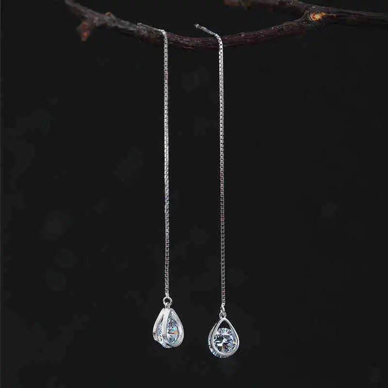 

Latest New Style Fashion 925 Silver Drop Earrings Flower Crystal Earrings Jewelry Pendientes Brincos Fashion Jewelry