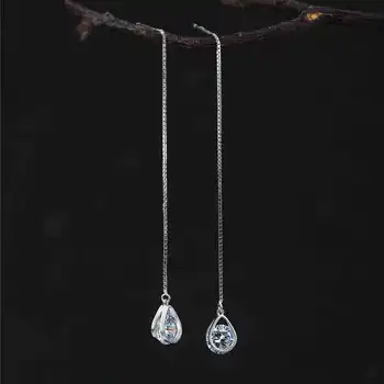 

Latest New Style Fashion 925 Silver Drop Earrings Flower Crystal Earrings Jewelry Pendientes Brincos Fashion Jewelry