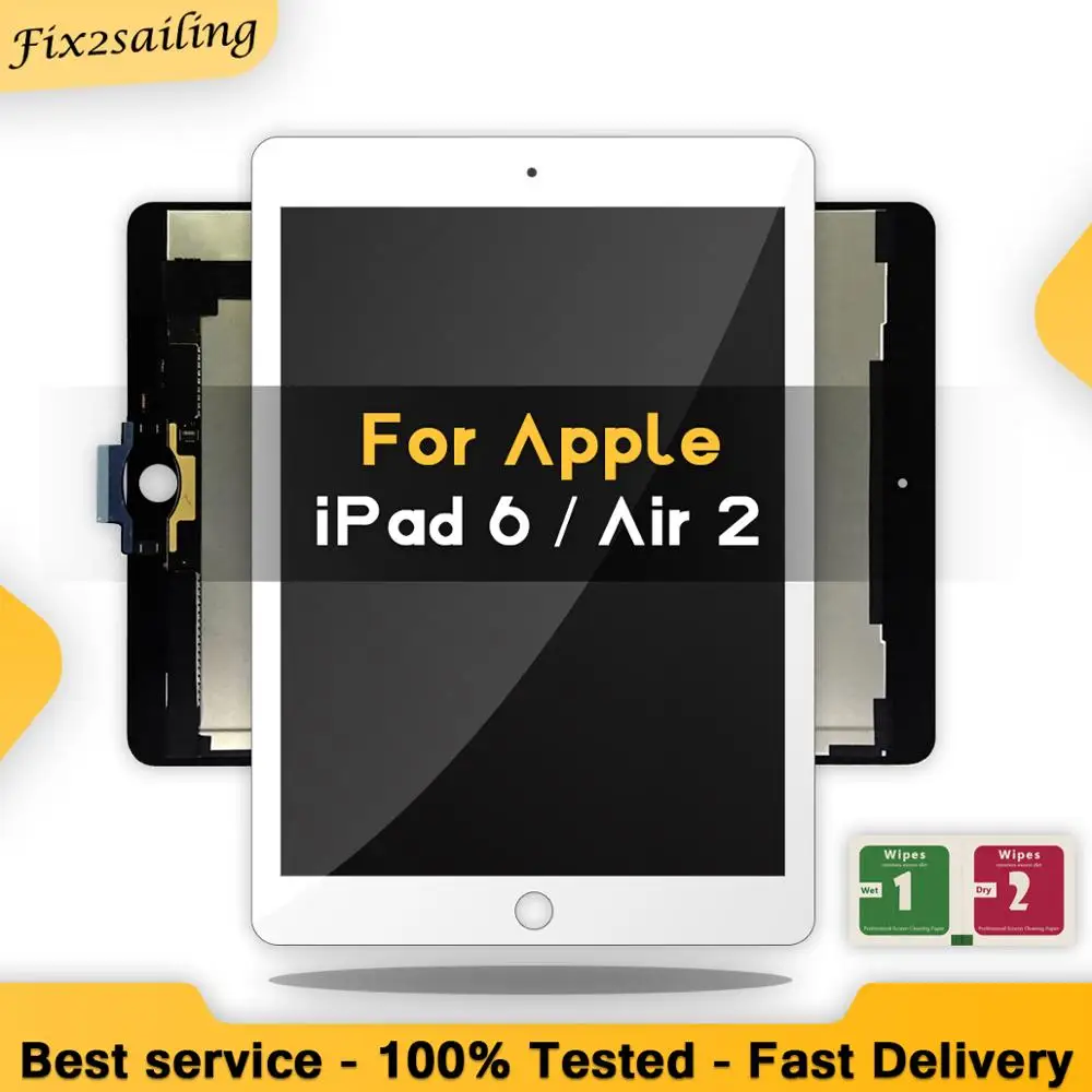 

9.7'' New For Apple iPad 6 Air 2 A1567 A1566100% New Grade 100% LCD Display Touch Screen Digitizer Assembly Replacement