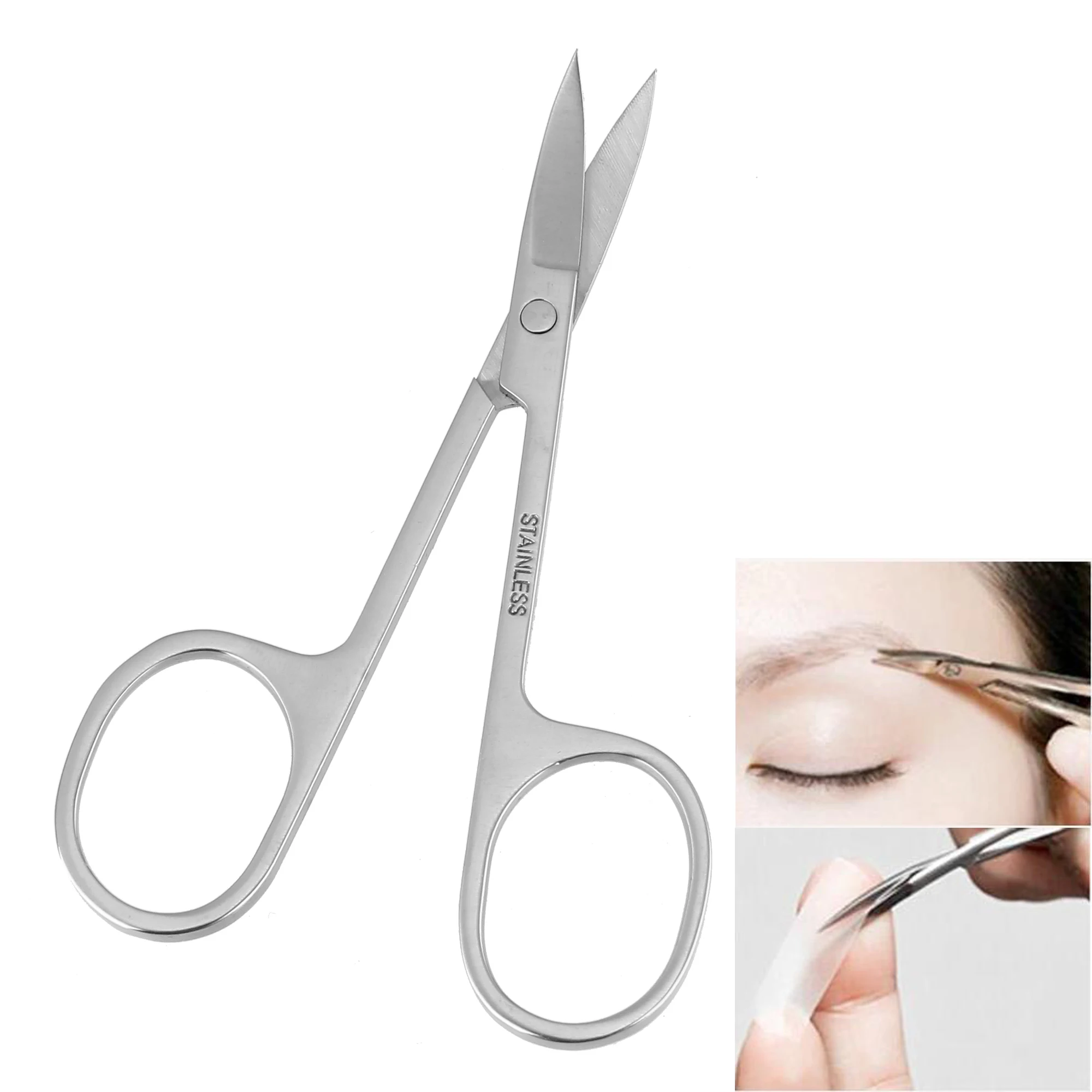 

Stainless Steels Curved Eyebrow Scissor Trimming Make UP Tool Eyebrow Thinning Shear Eyelash Cutting Hair Nails Cuticle Scissors