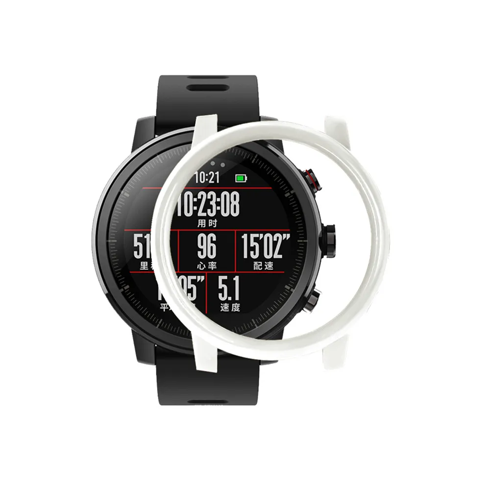 PC защитный чехол для xiaomi huami amazfit 2 2S stratos протектор для часов Красочные умные часы защитная оболочка для amazfit 2 - Цвет: white