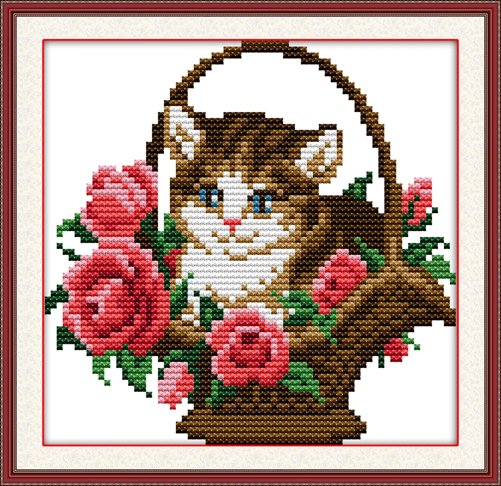 Grille Point De Croix à Broder Kit Broderie Point De Croix - Attrape-rêve Loup - 40x50cm - Pour Débutants Canevas Kit Complet Adulte