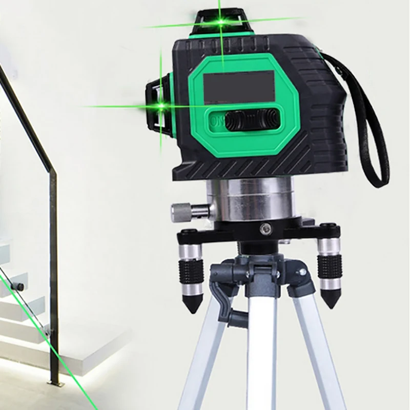

3D 12 Lines Laser Level with Tripod Powerful Beam Red Green Laser Line Self Level 360 Vertical Horizontal Laser Level Tools