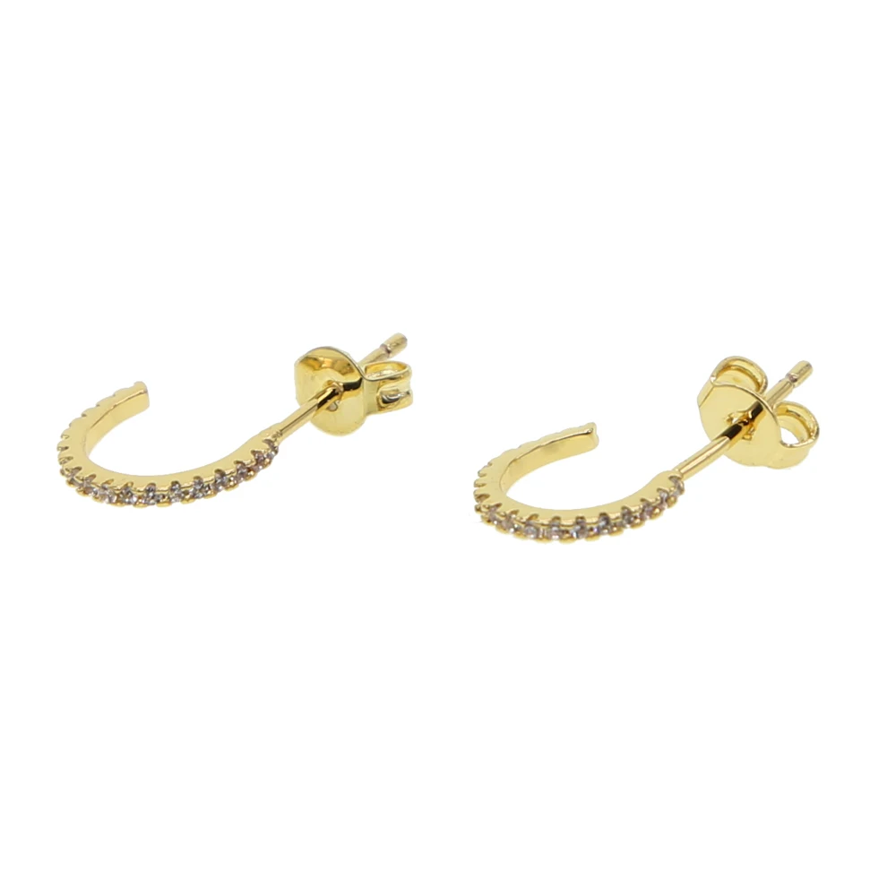 Маленькие золотистые крошечные серьги полукруглые Серьги Висячие хрустальные стразы Изящные cz Стильные серьги для женщин