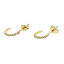 Маленькие золотистые крошечные серьги полукруглые Серьги Висячие хрустальные стразы Изящные cz Стильные серьги для женщин