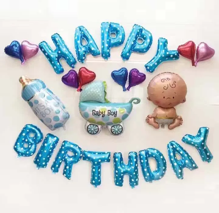 1 предмет; Детский костюм для письмо с днем рождения вечерние сцены декоративные Фольга шар буквы миниатюры дома номер украшения, подарки - Цвет: Blue Small
