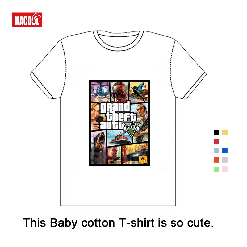 

Cool TShirt for3-9 year 100% Cotton Children Street Fight Long with GTA 5 Design T-Shirt Kids Fashion Clothes Boys Girls Hipster