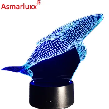 

Sperm Whale 3D LED Lamp Novelty Led Usb Night Light Lampe Deco Light Fixtures Creative Gifts For Valentines Day Birthday Light