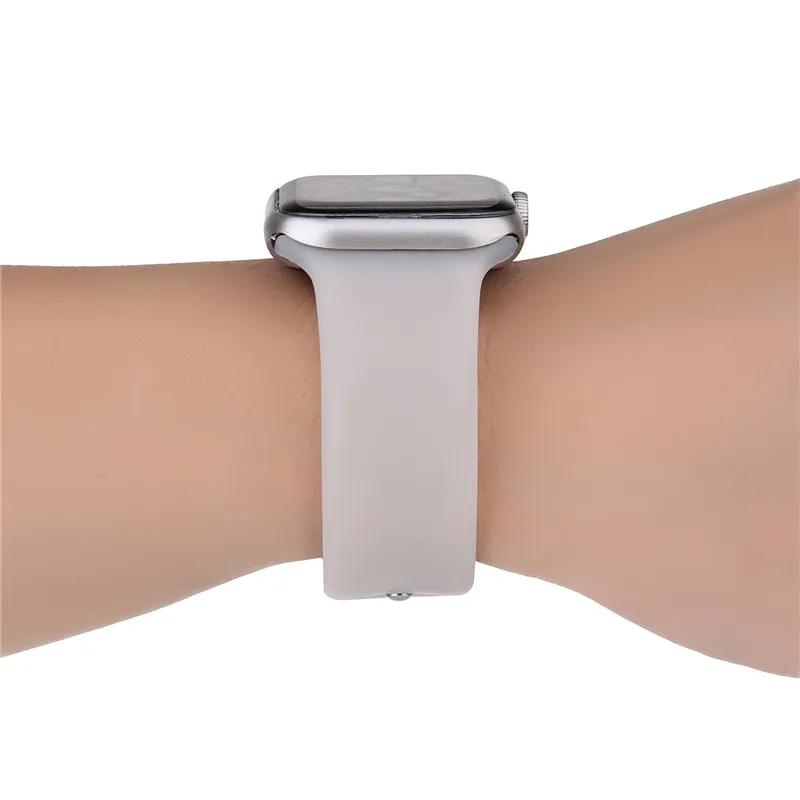 Мягкий сменный силиконовый ремень 44/40 мм для наручных часов Apple Watch, версии 4 спортивный браслет наручный ремень 38, 42 мм, версия, аксессуары для наручных часов Iwatch 3/2/1 - Цвет ремешка: Gray
