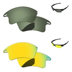 24 К золотой и зеленый черный 2 пары Поляризованные замена оптические стёкла для быстрой куртка XL Солнцезащитные очки женщин рамки 100% UVA и UVB