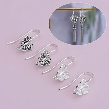 

2pcs Sterling Silver 925 Butterfly Earring Clasp for Diy Jewelry Making Earwire Hook Findings Women Retro Earring Accessories