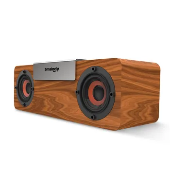 

Smalody Speaker Portable Wooden Wireless TWS Speaker Stereo Subwoofer TF Card FM Headset