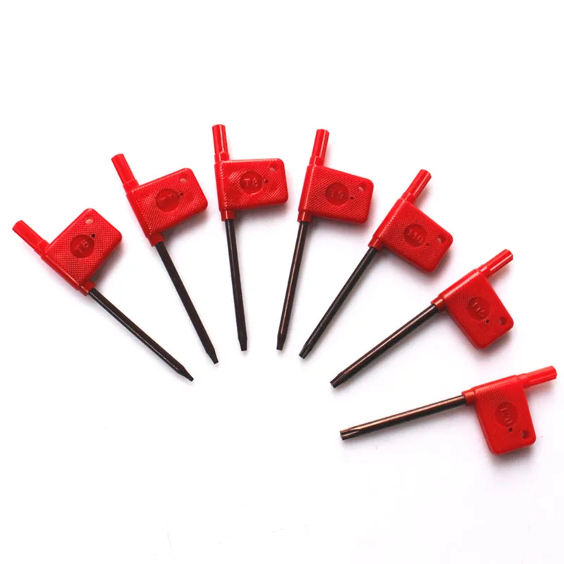 T5-T20 Screw key red flag keys of clubs wrench Plum hexagonal wrench For cnc machine parts cnc machine wrench