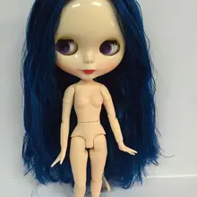 Синий волос цельная кукла без одежды Blyth кукла, Заводская кукла, подходит для DIY Изменить игрушка BJD для девочек