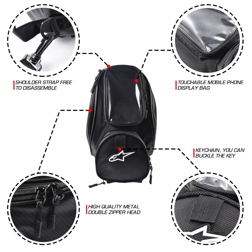 Motorcycle tank bag Oil Fuel Bag Magnetic Moto Saddle Luggage GPS Phone Bag Bigger Window suitcase For iphone Samsung