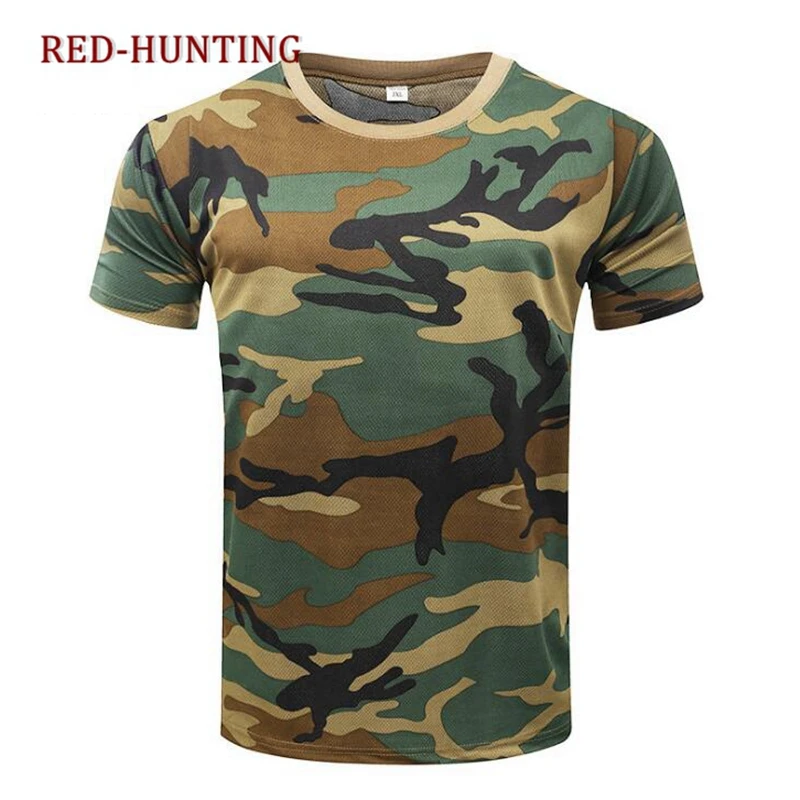 

Military Short Sleeve Tee Army Camouflage Tactical Uniform T-shirt Mens Outdoor Hiking T-Shirt