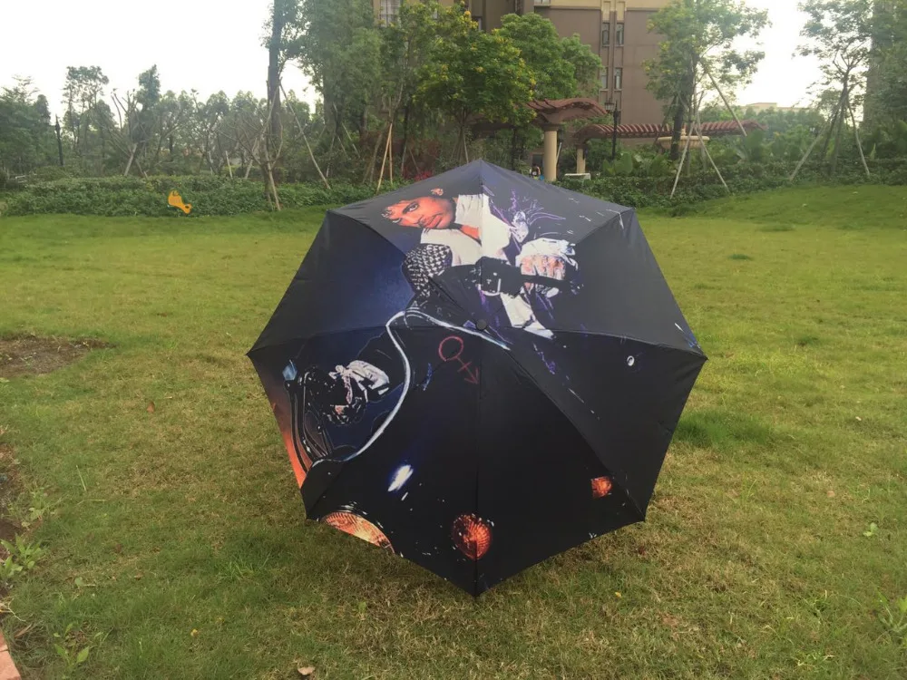 Уютный зонт для дома с изображением принца фиолетового дождя на заказ, складной зонт от солнца и дождя