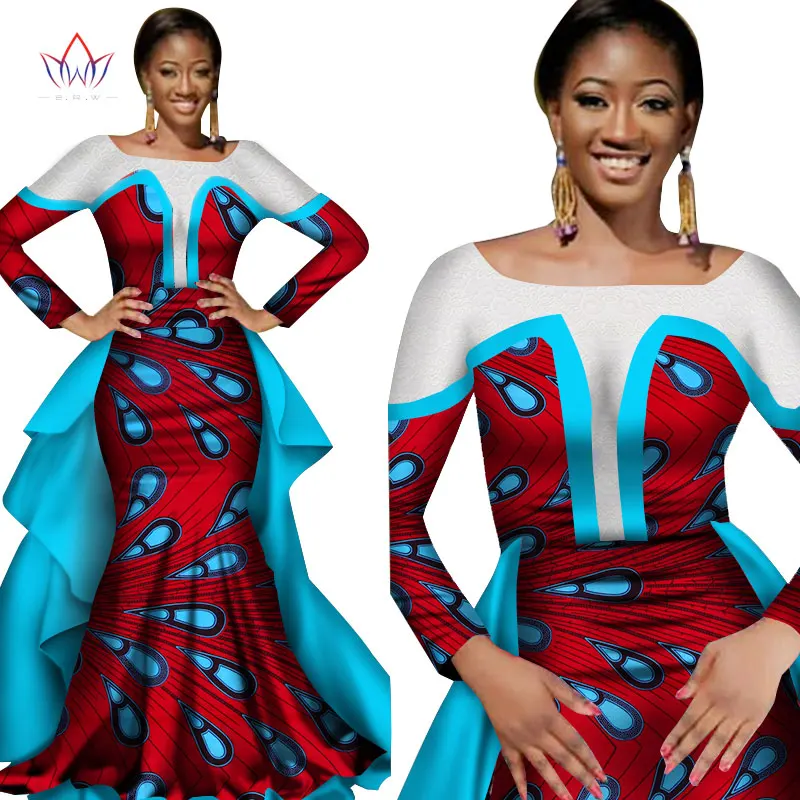 Платье-русалка в африканском стиле для вечеринки, Новое поступление, длина до пола, женское вечернее платье для торжественных случаев, африканские вечерние платья для женщин, WY3010
