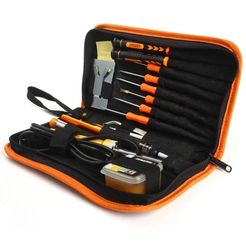

220V 30W 16 in 1 Electric Soldering Iron Flux Kit W/ Iron Stand Solder Desoldering Tweezer Screwdriver DIY Welding Set Tools