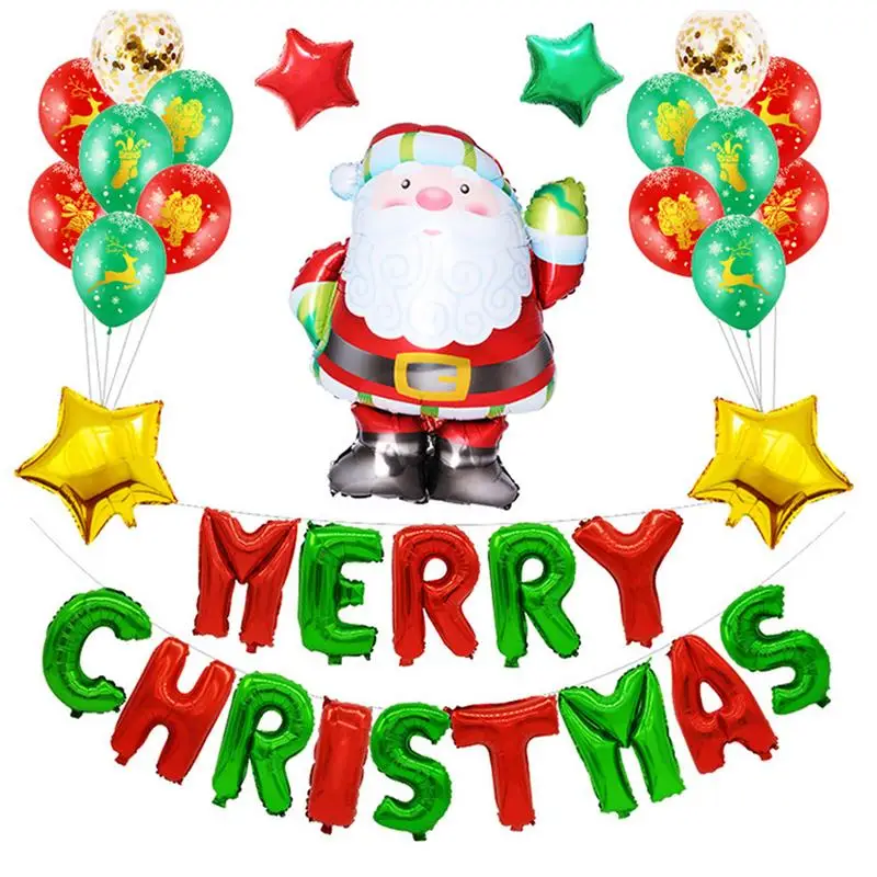 

New Year Merry Christmas Santa Claus Balloons Set Festival Atmosphere Party Decoration Christmas Supplies Home Decoration