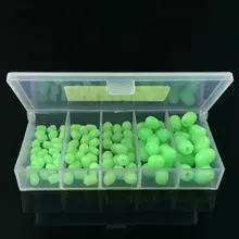 

100pcs Oval Soft Luminous Fishing Beads Sea Fishing Lure Floating Float Tackles