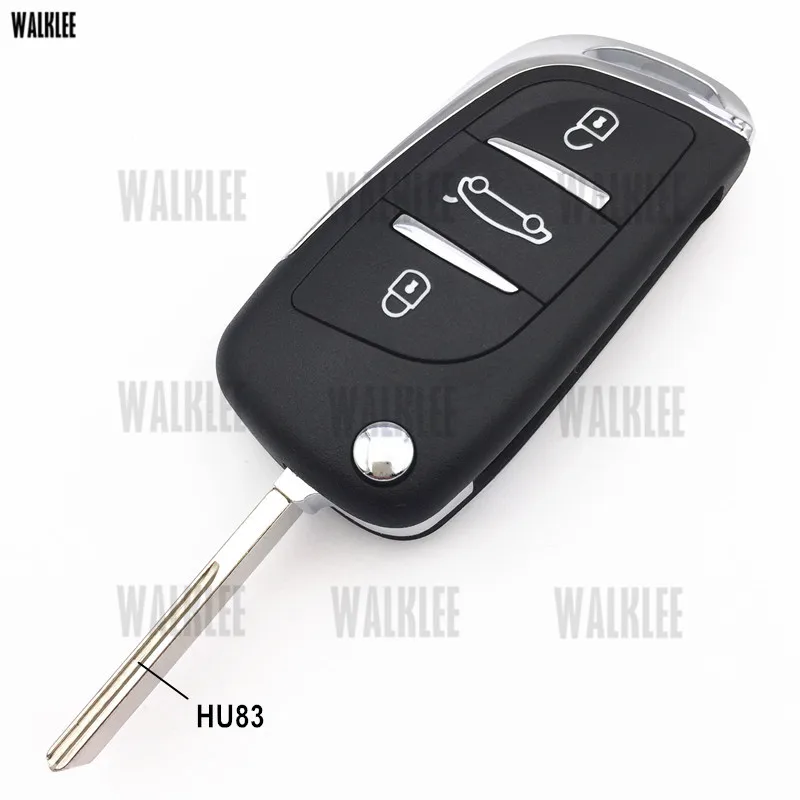 Buy WALKLEE Upgrade Remote Key Suit for Peugeot Car 207 208 307 308 408 Partner Auto Keyless Entry (CE0536 ASK FSK Signal HU83 VA2)
